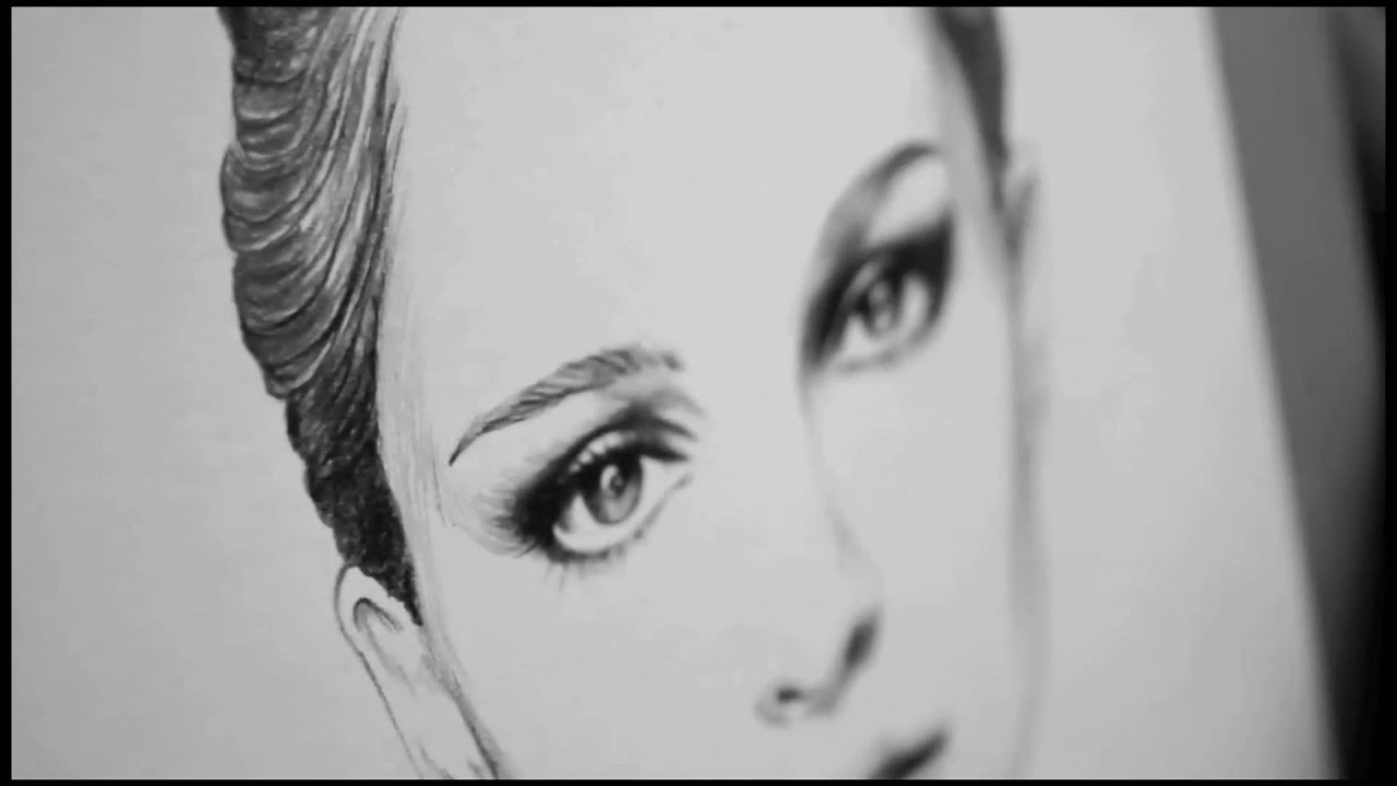 1280x720 Drawing Natalie Portman Black Swan - Black Swan Drawing