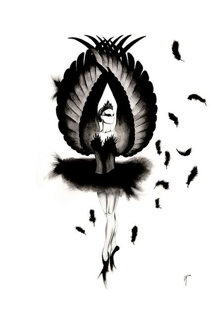 436x640 Hommage To Nina Style Inspiration Black Swan Tattoo, Swan - Black Swan Drawing