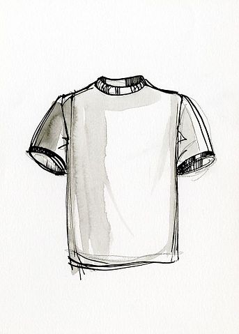 343x479 Filet Shirt - Black T Shirt Drawing