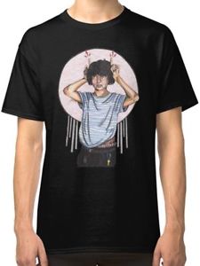 225x300 finn wolfhard drawing art men's black t shirt ebay - Black T Shirt Drawing