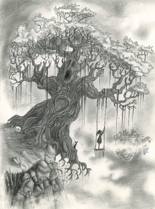 Black Tree Drawing
