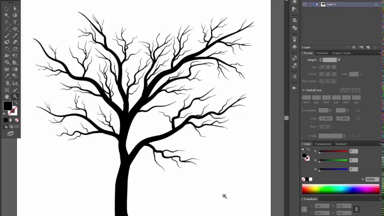 1280x720 Tree - Black Tree Drawing