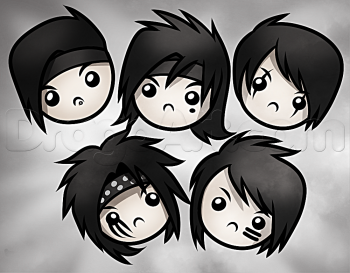 350x273 how to draw chibi black veil brides, step - Black Veil Brides Drawings