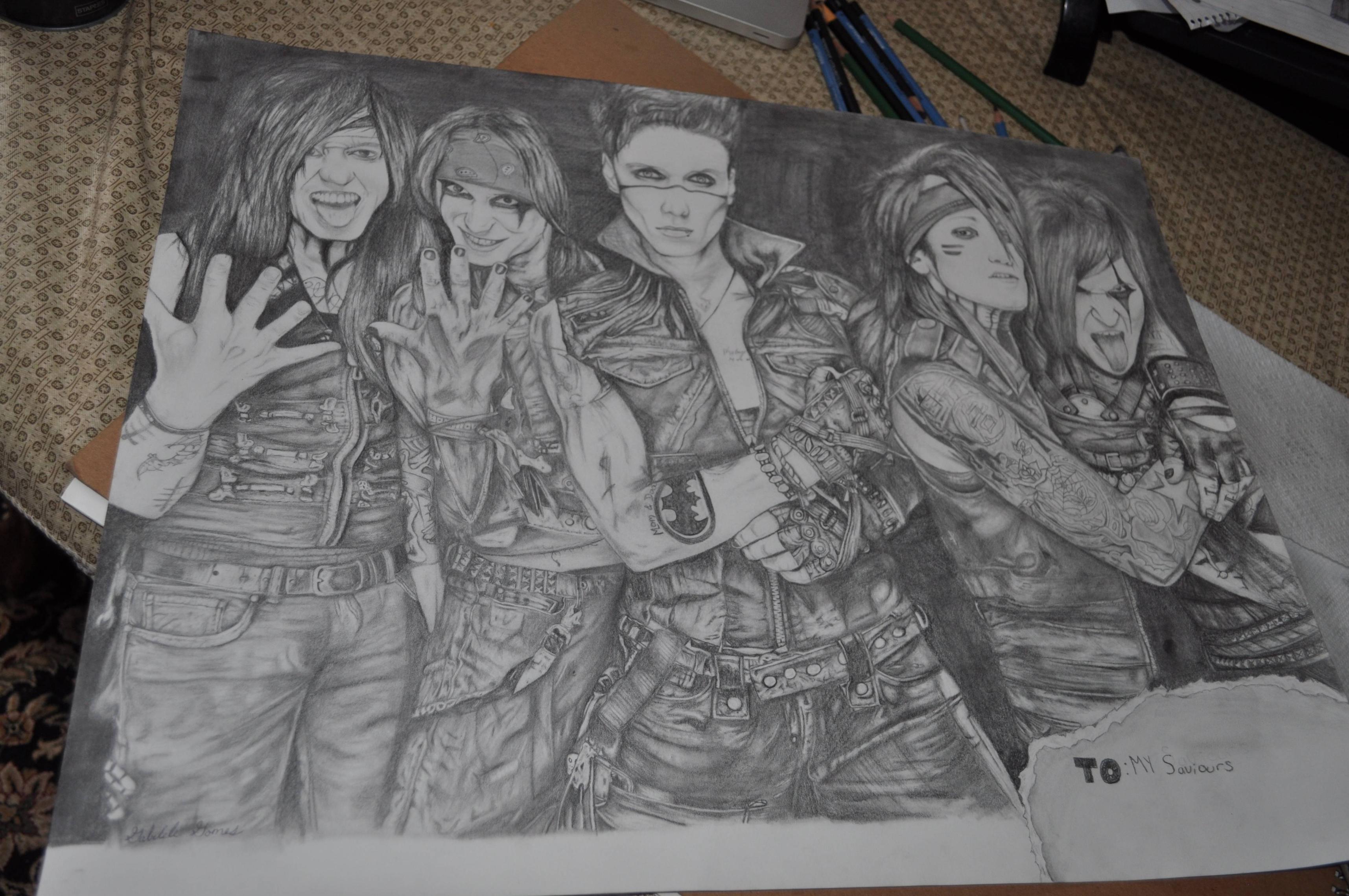 3430x2278 my black veil brides drawing took days to finish it's x - Black Veil Brides Drawings