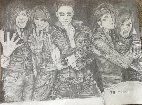 600x443 portrait of black veil brides - Black Veil Brides Drawings