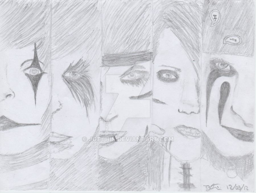 900x677 black veil brides group drawing - Black Veil Brides Logo How Drawing