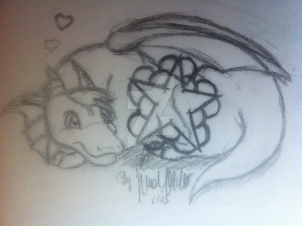 1024x765 cute dragon with black veil brides logo - Black Veil Brides Logo How Drawing