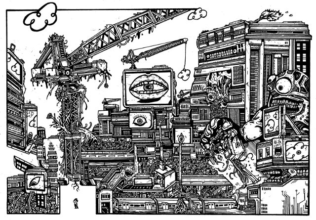 640x445 Black And White Drawing - Black White Drawing