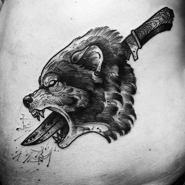 640x640 Black Wolf Tattoo - Black Wolf Drawing