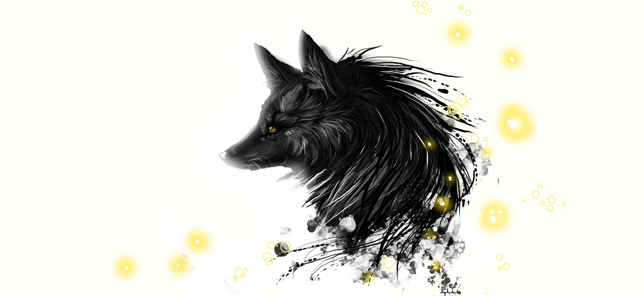 1288x592 Damuro Black Wolf - Black Wolf Drawing