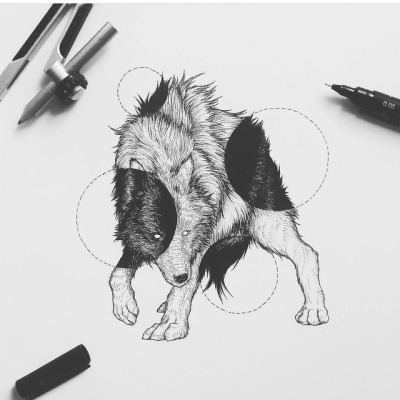 400x400 Black Wolf Art Tumblr - Black Wolf Drawing