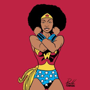 375x375 The Black Wonder Woman - Black Woman Drawing