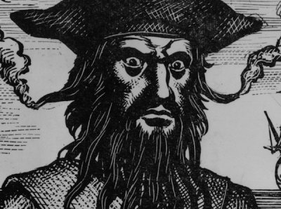 400x298 blackbeard man, myth, and legend ocracokecurrent - Blackbeard Drawing