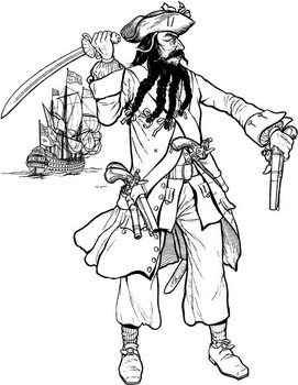 271x350 pirate encyclopedia edward blackbeard teach - Blackbeard Drawing