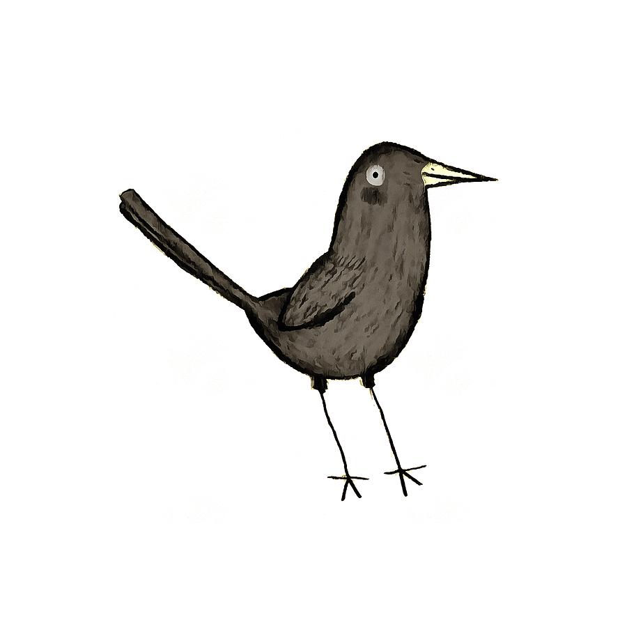 900x900 Blackbird Drawing - Blackbird Drawing