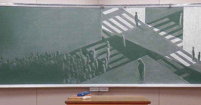 700x368 japanese students draw stunning chalkboard art for blackboard - Blackboard Drawing