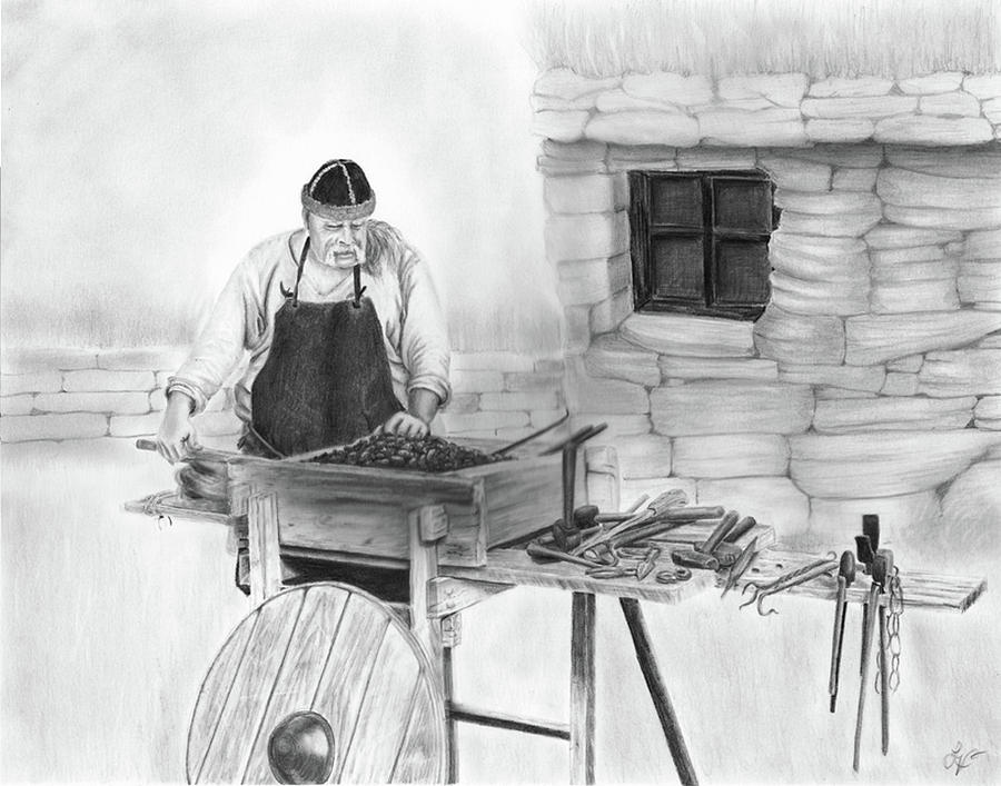 900x707 Viking Blacksmith Drawing - Blacksmith Drawing