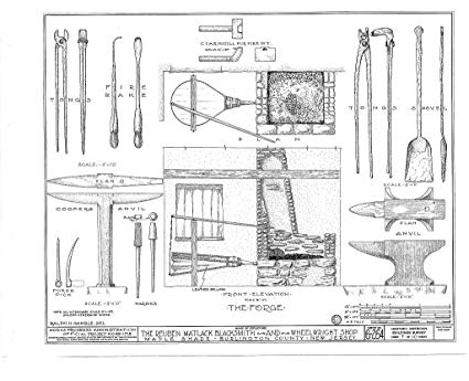 425x345 Historic Pictoric Structural Drawing Habs Nj, Mapsh - Blacksmith Drawing