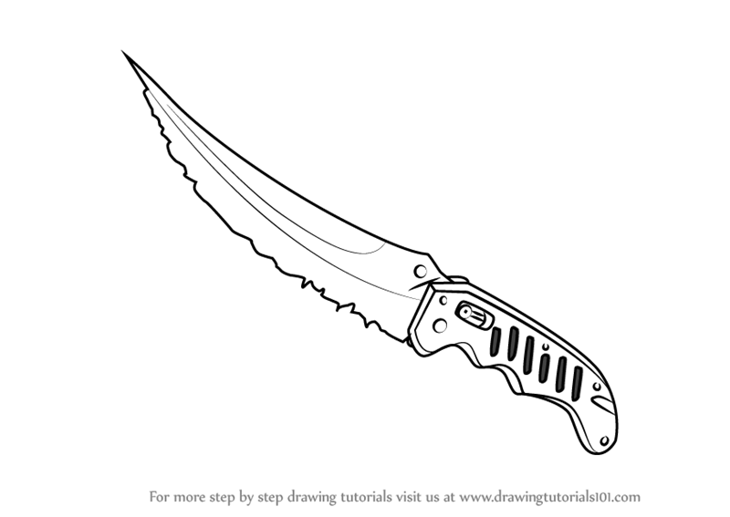 800x567 learn how to draw flip knife from counter strike - Blade Drawing
