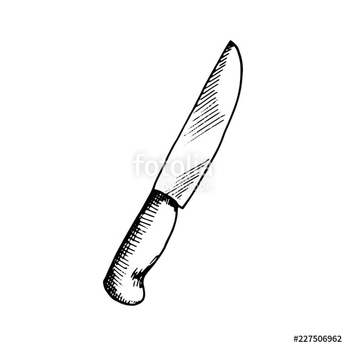 500x500 Knife Drawing Icon Sketch Isolated Object Stock Image - Blade Drawing