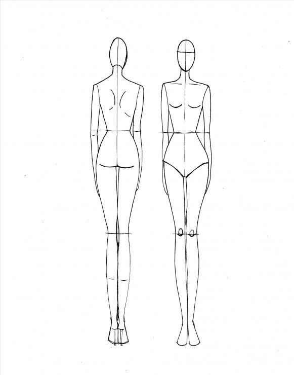 581x740 blank fashion templates drawing of human body printables free - Blank Body Drawing