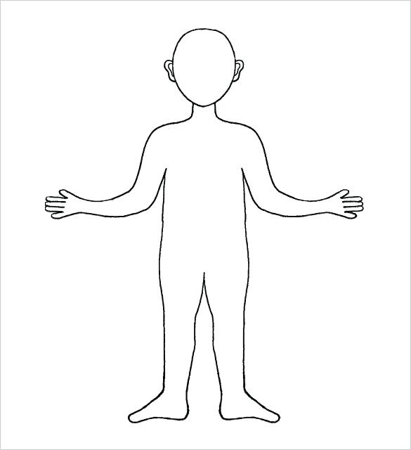585x640 body outline templates doc free premium drawing easy blank paragraph - Blank Drawing Of Human Body