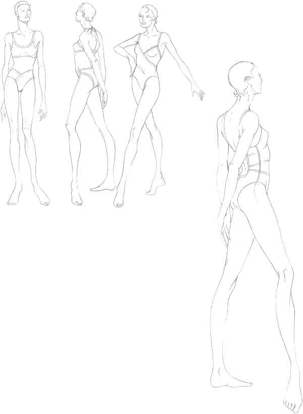 600x821 Download Figure Sketch Different Poses Template For Drawing Blank - Blank Drawing Of Human Body