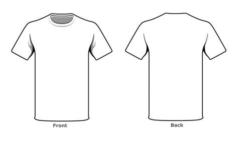 500x281 blank tshirt template front back side phones t shirt design - Blank T Shirt Drawing
