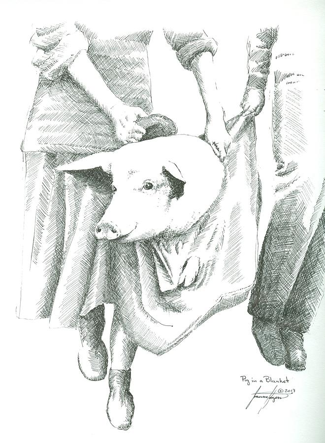 660x900 pig in a blanket drawing - Blanket Drawing