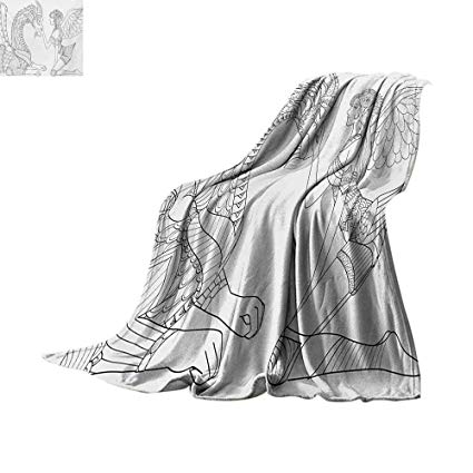 425x425 fantasy throw blanket drawing of a fairy caressing - Blanket Drawing