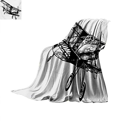 466x466 vintage airplane custom design cozy flannel blanket - Blanket Drawing