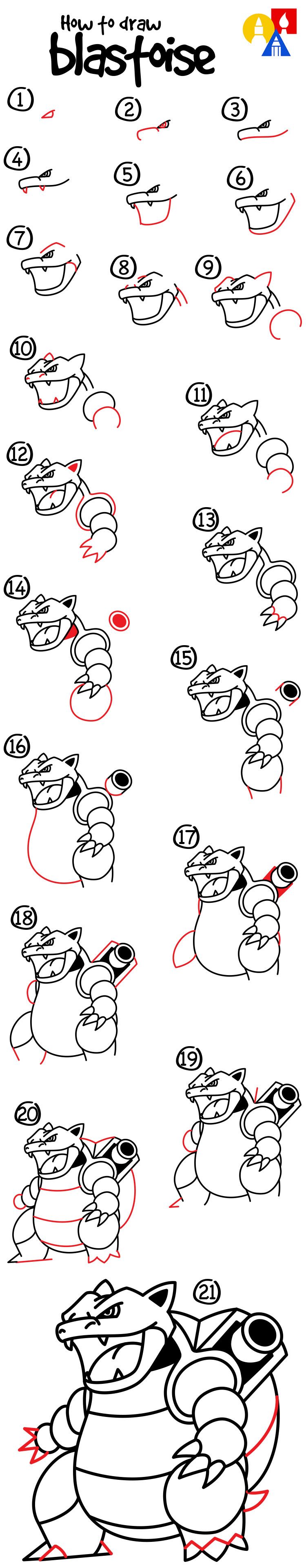 750x3840 How To Draw Blastoise From Pokemon - Blastoise Drawing