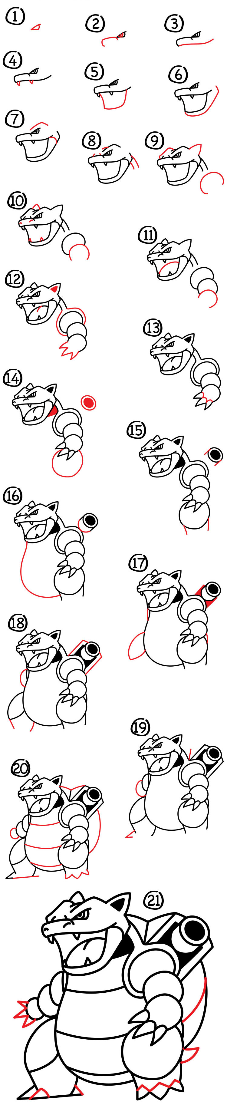 750x3650 How To Draw Blastoise From Pokemon - Blastoise Drawing