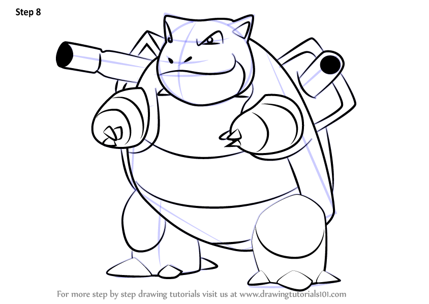 844x598 Learn How To Draw Blastoise From Pokemon Go - Blastoise Drawing