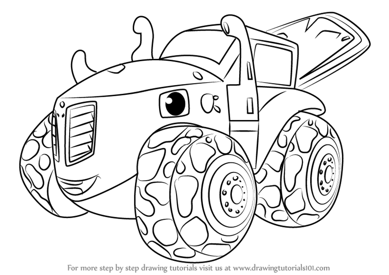 800x566 learn how to draw zeg from blaze and the monster machines - Blaze Drawing