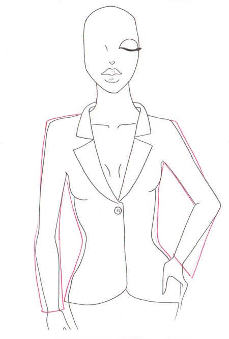 450x665 how to draw a jacket i draw fashion - Blazer Drawing
