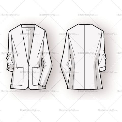 480x480 women's blazer fashion flat template - Blazer Drawing