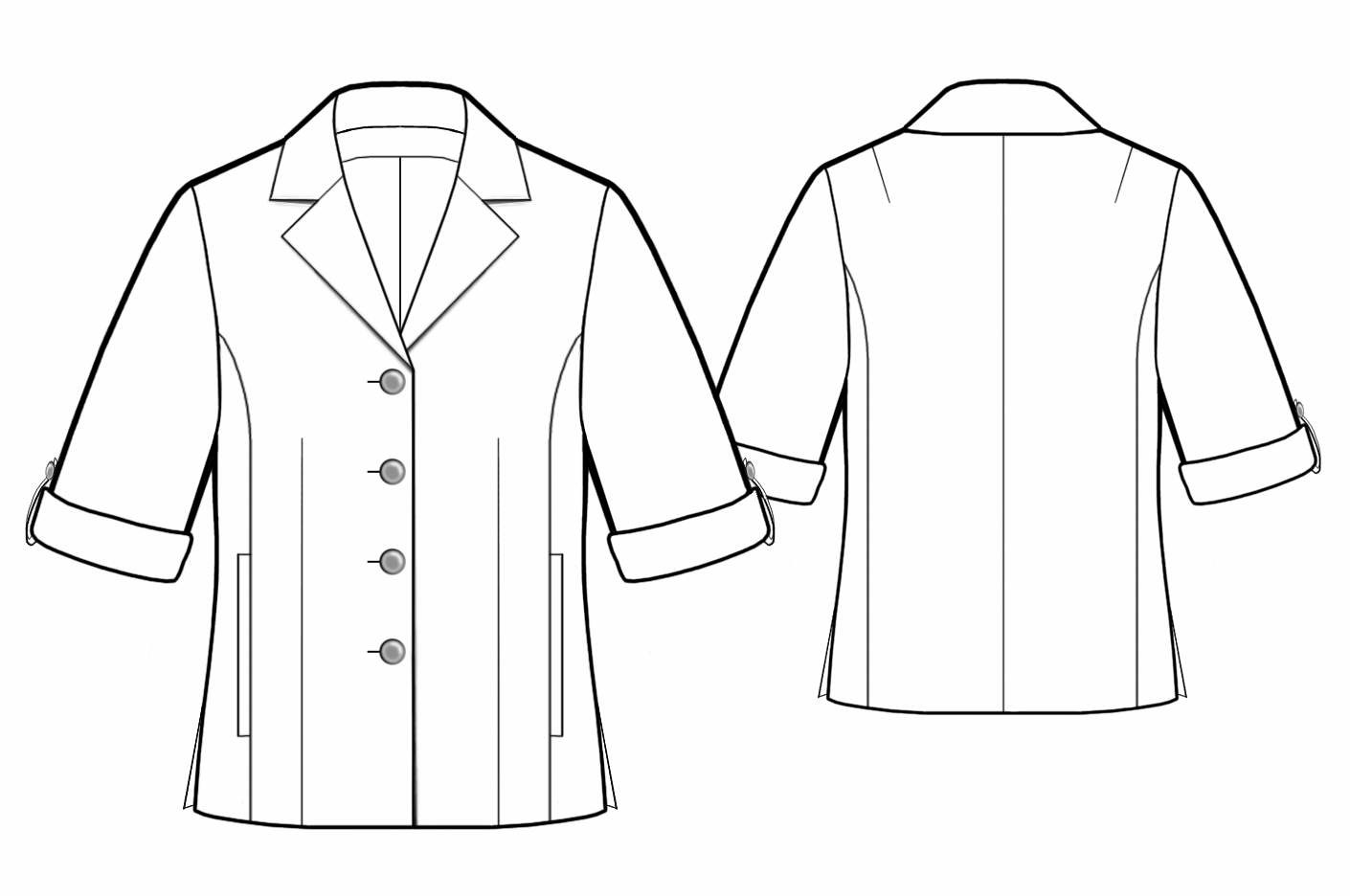 Технический эскиз блузки женской