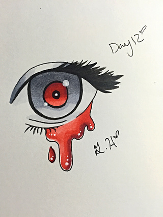 320x427 Day Bloody Tears - Bleeding Eye Drawing