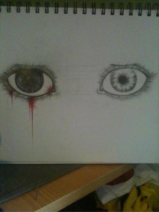 320x427 Do These Eyes Look Even Still A Wip I Know Im Frustrated - Bleeding Eye Drawing