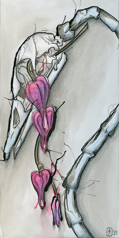 400x797 bleeding heart flower what's she doing in there - Bleeding Heart Flower Drawing