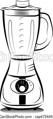 210x470 drawing black and white kitchen blender vector illustration - Blender Drawing