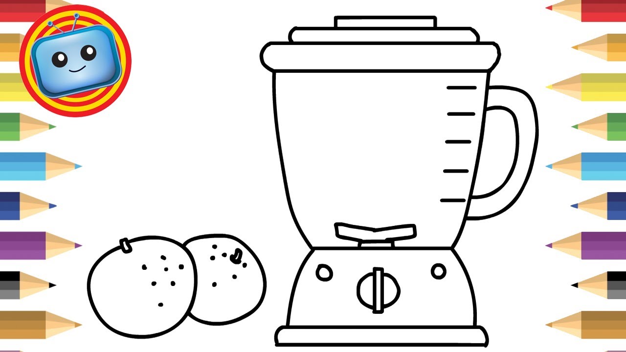 1280x720 how to draw a blender orange juice colouring book simple - Blender Drawing