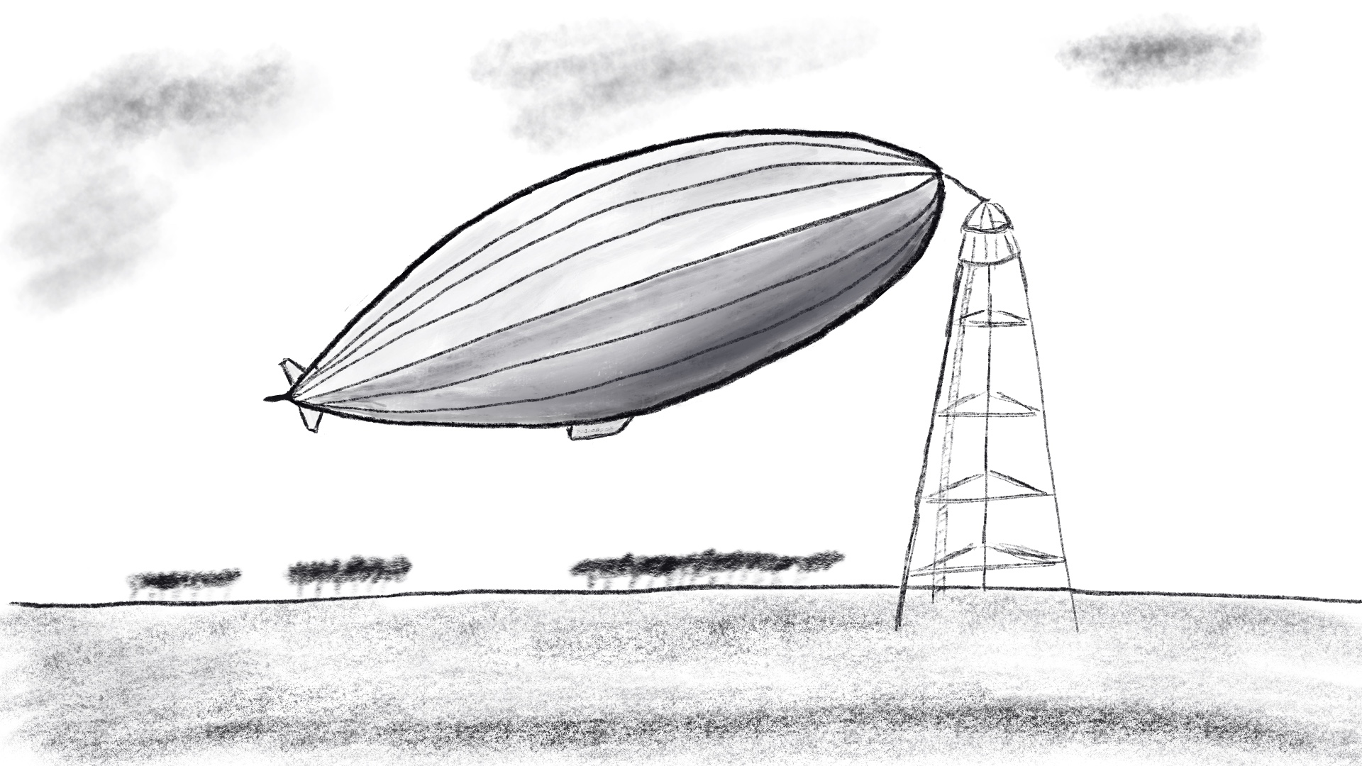 1920x1080 Airship Drawing - Blimp Drawing