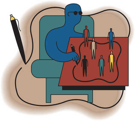 450x402 Stock Illustration - Blind Person Drawing