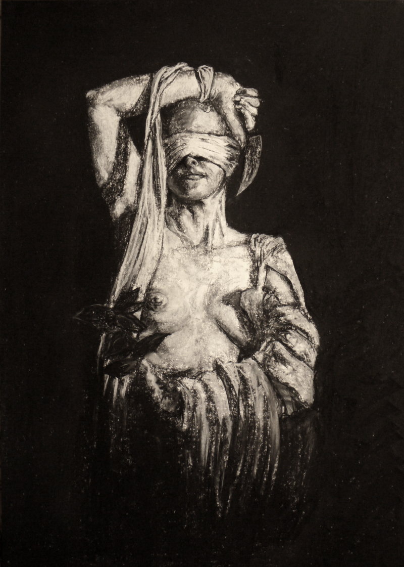 800x1121 Buy The Blindfolded Seeress Drawing - Blindfold Drawing