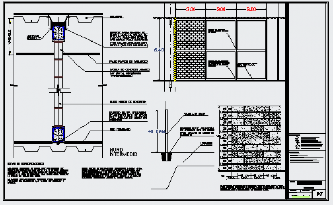 650x400 detail of block wall detail drawing - Block Wall Drawing