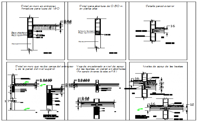 650x400 detailed of concrete block wall design drawing - Block Wall Drawing