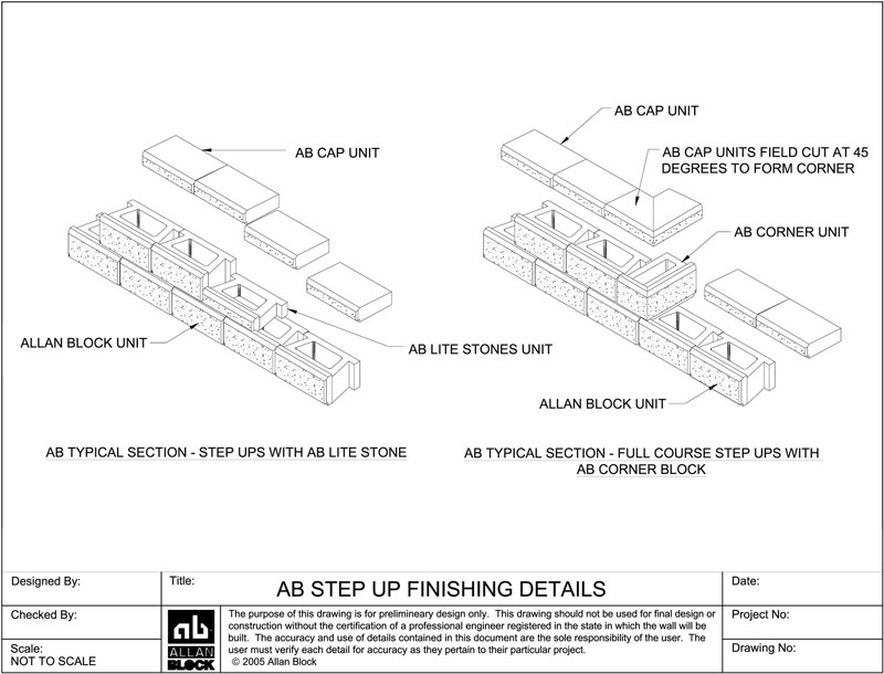 800x610 allan block retaining wall design details - Block Wall Drawing