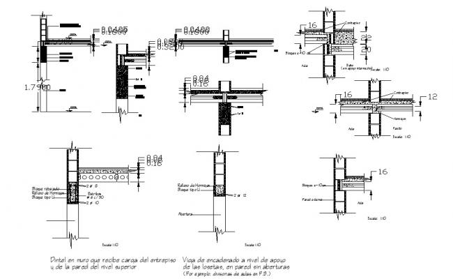 650x400 block walls supporting concrete construction cad drawing details - Block Wall Drawing